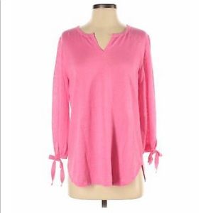 🔥Final Sale Talbots 100% Linen pink sweater